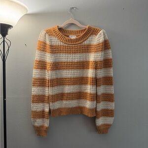 Lovers + Friends orange and‎ white Knit Sweater